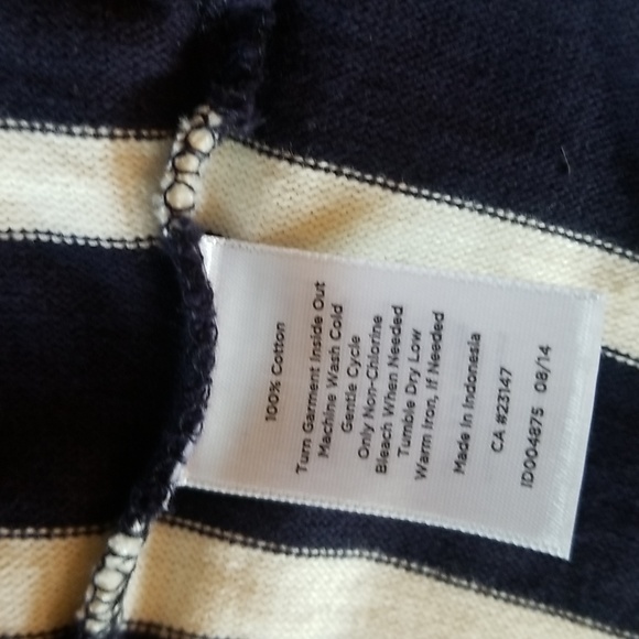 Talbots Navy Blue and White Striped Lightweight Cotton Jacket, NWT, Size M - Picture 6 of 6